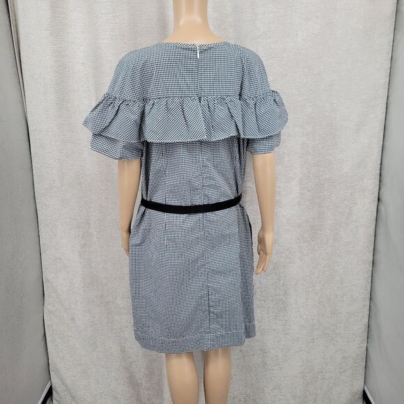 J. Crew Edie Dress Black and White Gingham Cotton Dress Women's Plus Size 16 - Picture 8 of 12